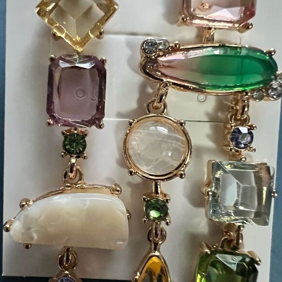 ๐โBetsey Johnson Multicolor Mismatched Drop Dangle Earrings ๐ - Picture 2 of 6